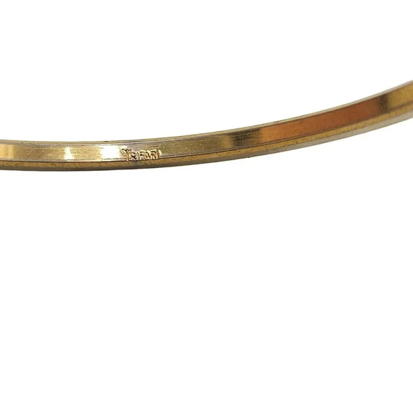 Trifari Bangle Bracelet Dainty Gold Tone Vintage READ ME - Picture 5 of 6